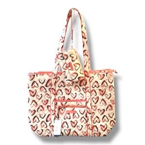 Vera Bradley Set Iconic New Vera Hearts Tote & Vera Crossbody Wristlet